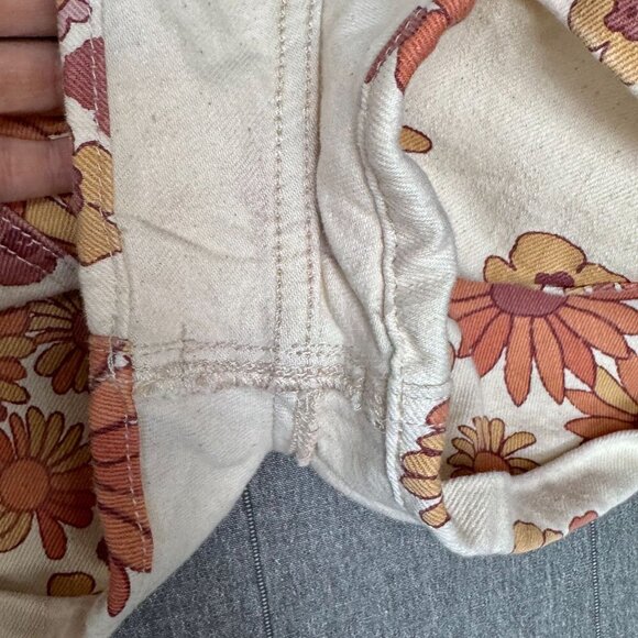 Free People We The Free 70s Retro Brown Floral Itty Bitty Micro Short Size 31 - Picture 9 of 15